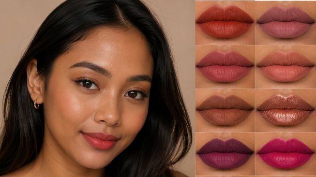 warna lipstik untuk kulit sawo matang (AI)