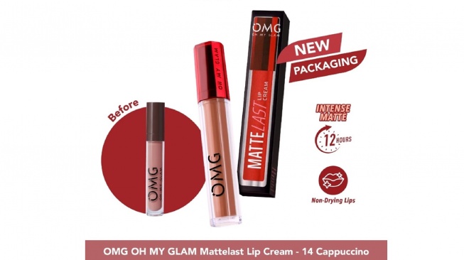 OMG OH MY GLAM Mattelast Lip Cream (shopee)