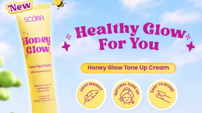 SCORA Honey Glow Tone Up Cream (Shopee)