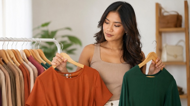 warna baju untuk kulit sawo matang (AI)