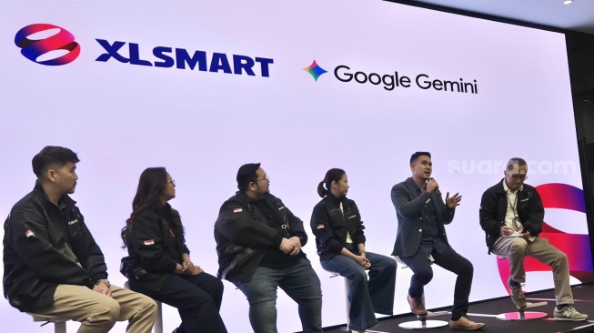 Kolaborasi XLSmart dan Google Gemini di Jakarta, Selasa (21/7/2026). [Suara.com/Dythia]