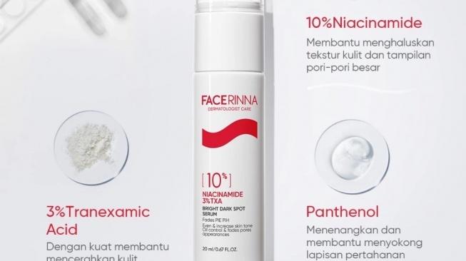 Facerinna 10% Niacinamide 3% TXA Bright Dark Spot Serum (Shopee)