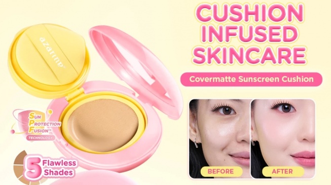 Azarine Matte Sunscreen Cushion SPF 50+ PA++++ (Shopee)