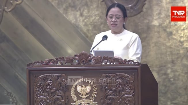 Ketua DPR RI Puan Maharani menyoroti maraknya disinformasi dan hoaks di ruang digital yang menyasar institusi parlemen. [Suara.com/Bagaskara]