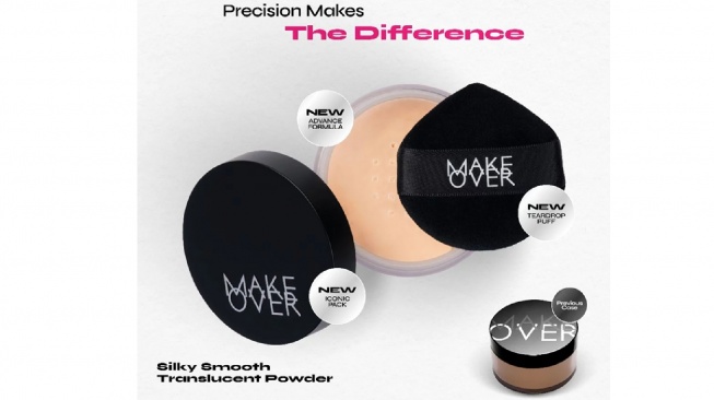 bedak tabur Make Over Silky Smooth Translucent Powder (shopee)