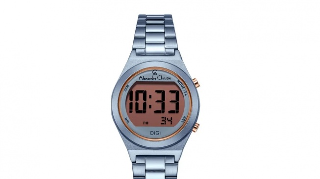 Alexandre Christie Digi AC 9385 LH BIULB Ladies Digital Dial Blue Stainless Steel Strap