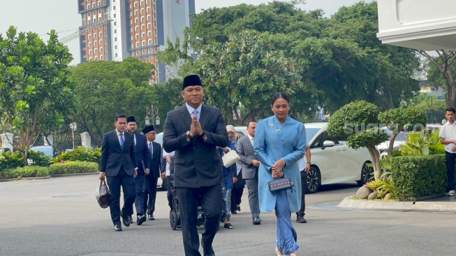 Wamentan Sudaryono tiba di Istana jelang dilantik jadi Kepala BGN, Rabu (22/7/2026). (Suara.com/Novian)