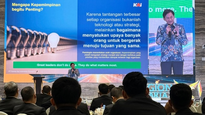 PT Kereta Api Indonesia (Persero) memperkuat komitmennya dalam menghadirkan layanan yang berorientasi pada pelanggan. Dalam Leadership Forum PT Bank Syariah Indonesia (Persero) Tbk di Ballroom BSI Tower, Jakarta, Selasa (21/7/2026). [handout]