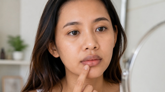 warna lipstik untuk bibir two tone (AI)