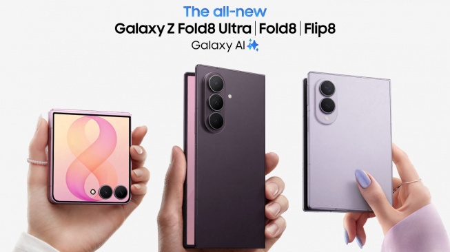 Samsung Galaxy Z Fold8 Ultra, Galaxy Z Fold8, dan Galaxy Z Flip8. [Samsung] 