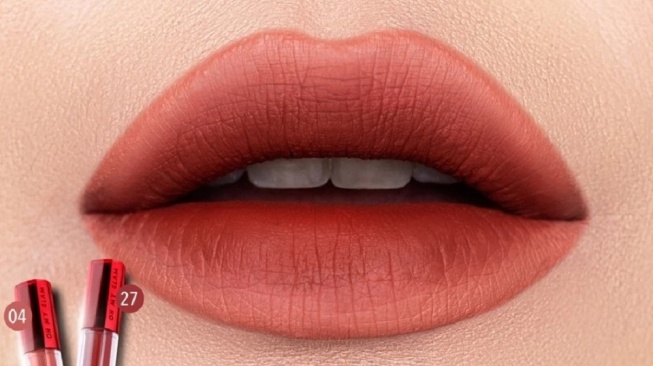 OMG Mattelast Lip Cream Peachy Orange Ombre (Shopee)