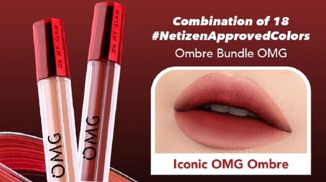 11 Rekomendasi Ombre Lip Cream OMG Mattelast untuk Bibir Gelap, Cuma Rp55 Ribuan Sepaket
