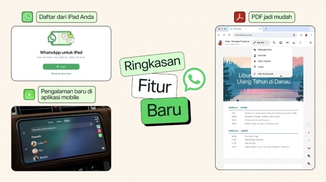 Rangkaian fitur baru WhatsApp. [WhatsApp]
