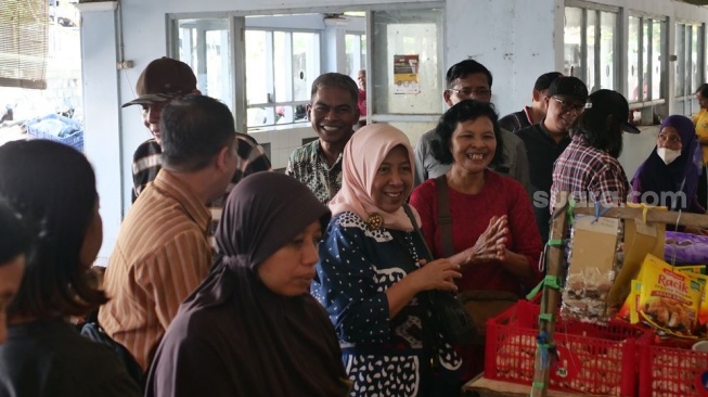 Gerakan Meramaikan Pasar Rakyat (GEMPAR) di Pasar Kebonagung, Kalurahan Sendangagung, Kapanewon Minggir, pada Sabtu (25/7/2026). (Suarajogja.id/Praba Mustika)