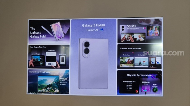 Samsung Galaxy Z Fold8 hadir di Indonesia, Jakarta, Senin (27/7/2026). [Suara.com/Dythia]