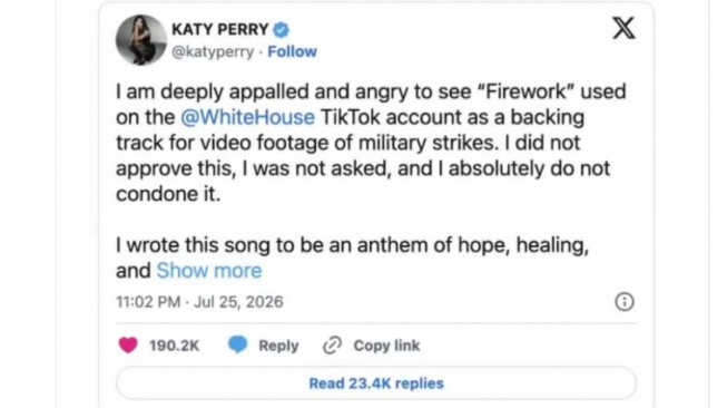 Tweet Katy Perry