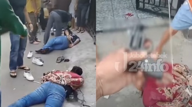 Todong Warga Pakai Pistol Korek Api, Pencuri Dolar di Cipayung Babak Belur Diamuk Massa