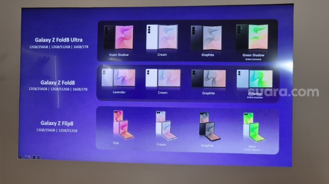 Samsung Galaxy Z Fold8 hadir di Indonesia, Senin (27/7/2026). [Suara.com/Dythia]