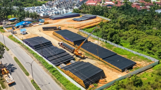 Pembangunan Proyek Pipa Transmisi Gas Bumi Dusem (Duri&ndash;Sei Mangkei) terus dipercepat guna menghadirkan jaringan distribusi gas yang lebih andal dan terintegrasi di Pulau Sumatera. (Dok: Brantas Abipraya)
