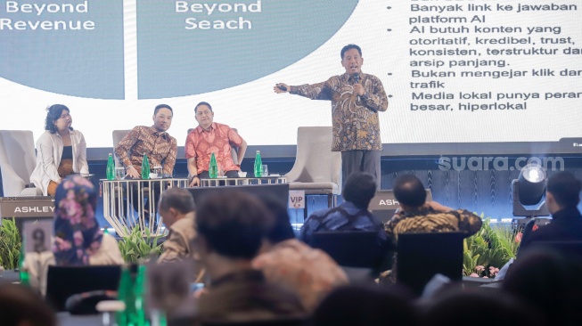 Suasana jalannya gelaran Jatim Media Summit 2026 di Whiz Hotel, Surabaya, Kamis (30/7/2026). [Suara.com/Alfian Winanto]
