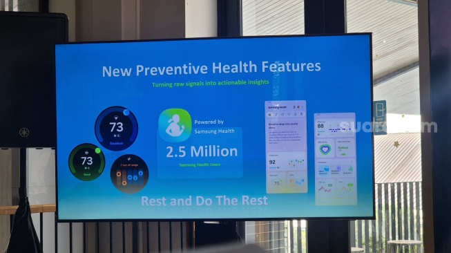 Pengguna Samsung Health di Indonesia, Tangerang, Jumat (31/7/2026). [Suara.com/Dythia]