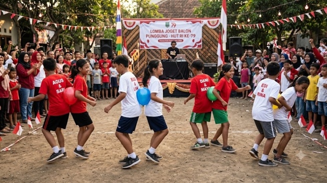 ilustrasi lomba joget balon (Gemini AI)