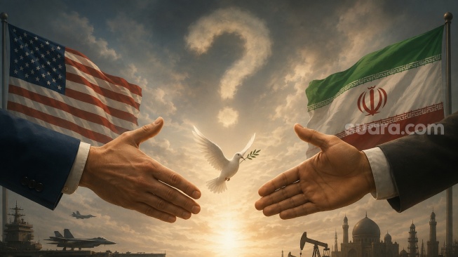 Ilustrasi Perang AS-Iran dikabarkan damai [Suara.com/HD]