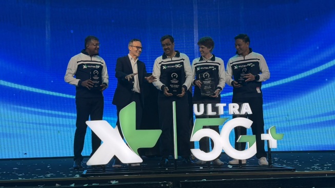 XL Ultra 5G+ menyabet sebagai Best Mobile Network in Indonesia 2026 dari Ookla Speedtest Awards H1 2026 di Jakarta, Senin (3/8/2026). [XLSmart]