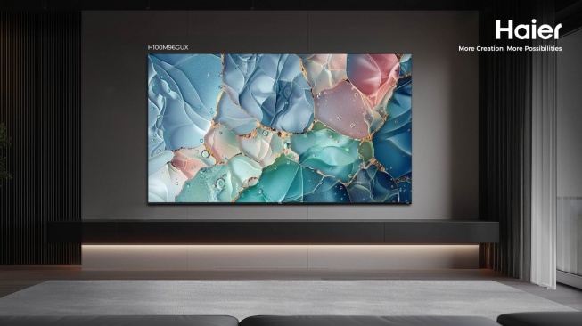 Haier H100M96GUX Dobrak Pasar High-End: QD-MiniLED, Audio KEF, dan Refresh Rate 240Hz!