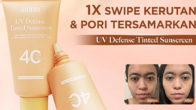 Amura UV Defense Tinted Sunscreen SPF 40 PA+++ (Shopee)