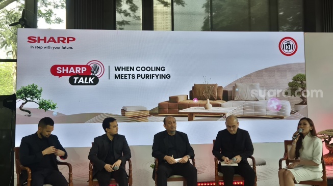 Sharp meluncurkan Airest di Jakarta, Rabu (5/8/2026). [Suara.com/Dythia]