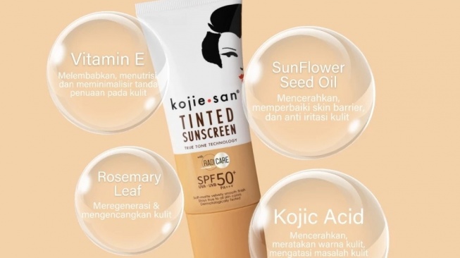 KOJIE SAN Tinted Sunscreen SPF 50+ PA+++ (Shopee)