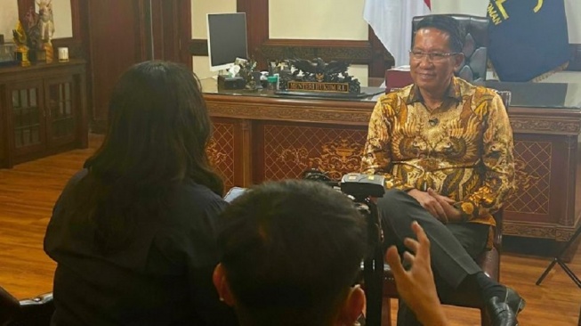 Menteri Hukum Supratman Andi Agtas dalam wawancara khusus bersama ANTARA, di Jakarta, Kamis (6/8/2026). [ANTARA/Agatha Olivia Victoria]