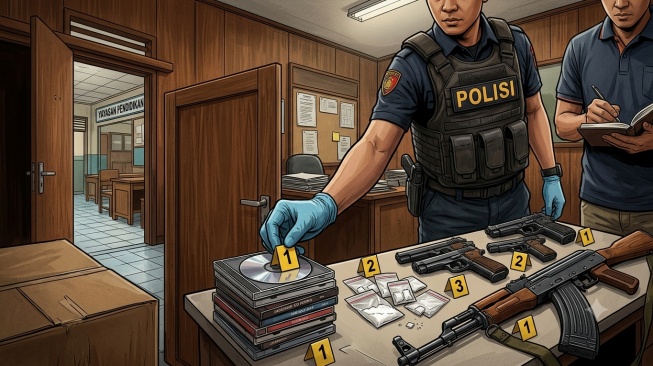 Temuan Baru di Ruang Yayasan Sekolah Swasta Jaksel: Ada AK-47, Narkoba, hingga Puluhan CD Porno!