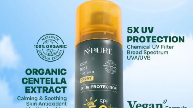 N'PURE Cica Beat The Sun Spray SPF 50+ PA++++. [Shopee[