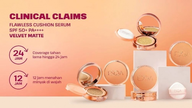ESQA Flawless Cushion Serum SPF 50+ PA++++ Velvet Matte. (Shopee)