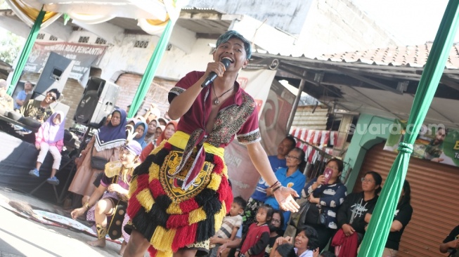 Kesenian Jathilan dalam Gerakan Meramaikan Pasar Rakyat (GEMPAR) di Pasar Balangan, Sleman, (10/8/2026) [Foto:Michael/SuaraJogja]