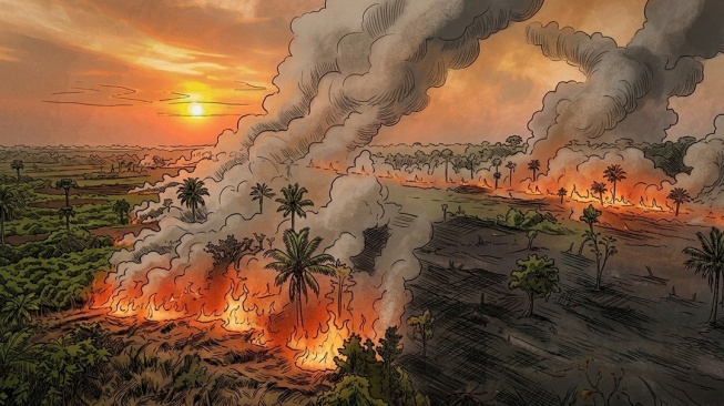 Indonesia Dikelilingi Api: 107 Ribu Hektare Terbakar, Mengapa Karhutla Sulit Dipadamkan?