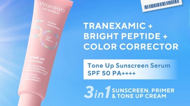 Wardah UV Shield Tone Up Sunscreen SPF 50 PA+++ (Shopee)