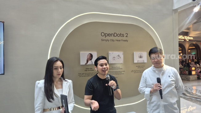 Peluncuran Shokz OpenDots 2 di Jakarta, Selasa (11/8/2026). [Suara.com]