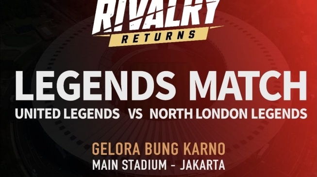 Para legenda dari dua era kejayaan Premier League akan beraksi dalam laga bertajuk Champions Impact in Jakarta: The Rivalry Returns 2026.