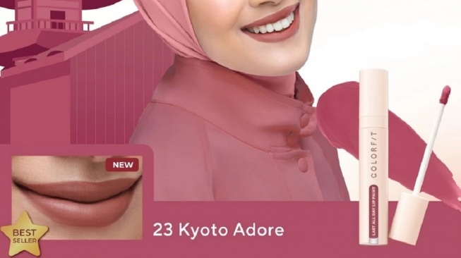 Wardah Colorfit Last All Day Lip Paint Shade 23 Kyoto Adore (Shopee)