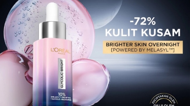 L’Oréal Paris Glycolic Bright Moon Serum Overnight Brightening Anti-Dark Spot (Shopee)
