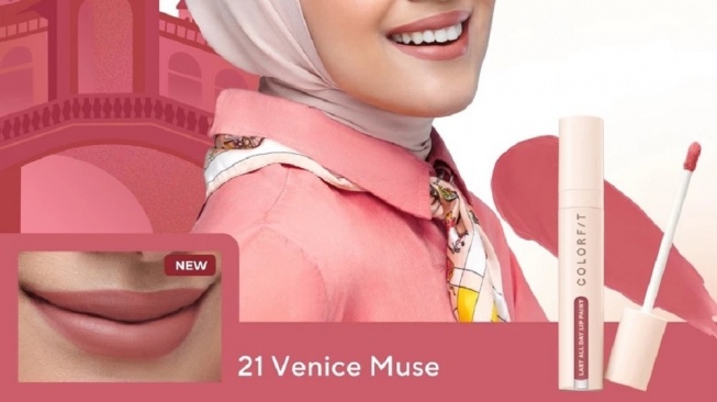 Wardah Colorfit Last All Day Lip Paint Shade 21 Venice Muse (Shopee)
