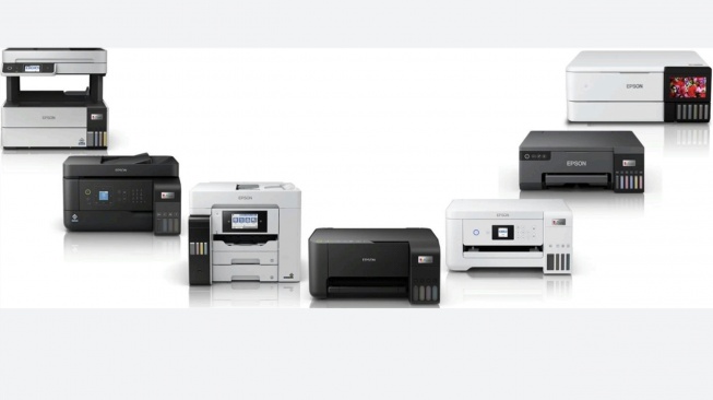 Jajaran printer tangki tinta berkapasitas besar Epson. (Dok: Epson Indonesia)