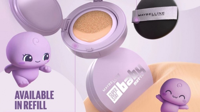 Cushion waterproof, Maybelline Superstay Baby Matte Cushion. (Shopee)