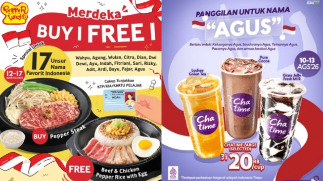 25 Promo Makanan dan Minuman 17 Agustus, Ada Paket Menarik Rp17 Ribuan