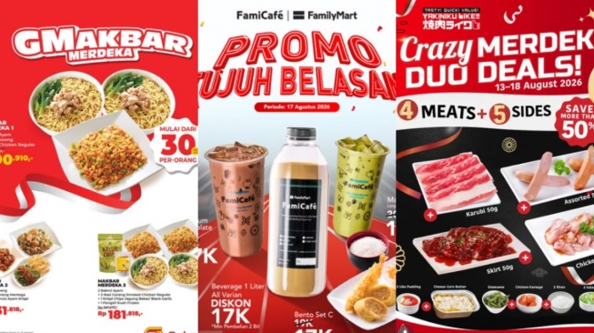 Promo makanan dan minuman 17 Agustus HUT ke-81 RI. [Instagram]