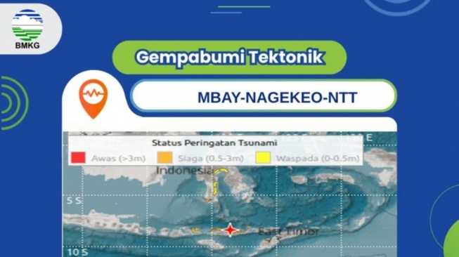 BMKG resmi mengakhiri peringatan dini tsunami usai gempa magnitudo 7,7 mengguncang Nusa Tenggara Timur. (BMKG)
