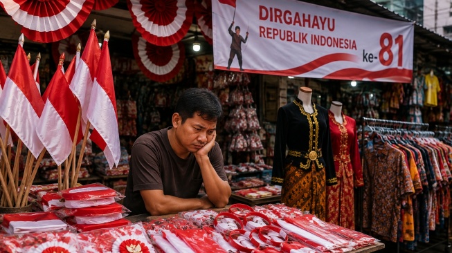 Semarak Kemerdekaan Tak Lagi Ramai di Lapak Pedagang, Penjualan Anjlok hingga 75 Persen